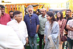Thandel movie launch attended by Naga Chaitanya, Sai Pallavi, Nagarjuna, Venkatesh, and Allu Aravind