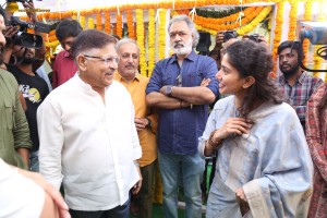 Thandel movie launch attended by Naga Chaitanya, Sai Pallavi, Nagarjuna, Venkatesh, and Allu Aravind