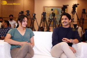 Telugu movie Thank You Press meet attended by Naga Chaitanya and Malvika Nair