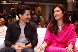 Naga Chaitanya and Raashi Khanna attend the trailer launch of the Telugu Film 'Thank You'