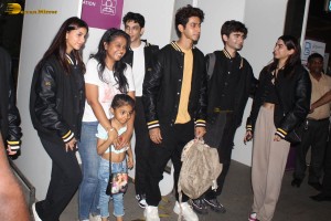 The Archies cast including Suhana Khan, Khushi Kapoor, and Agastya Nanda spotted at Mumbai Airport