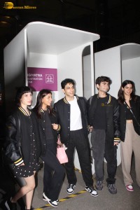 The Archies cast including Suhana Khan, Khushi Kapoor, and Agastya Nanda spotted at Mumbai Airport