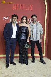 The Ba***ds of Bollywood Premiere attended by Shah Rukh Khan, Gauri Khan, Aryan Khan, Suhana Khan, Mukesh and Nita Ambani, Madhuri Dixit, Anil Kapoor, Ananya Panday, Khushi Kapoor, and Bobby Deol