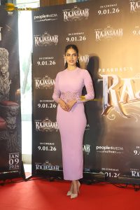 The Raja Saab Song Launch attended by Malavika Mohanan, Riddhi Kumar, and Nidhhi Agerwal