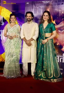 Actors Vikrant Massey, Raashi Khanna, and Riddhi Dogra promote their film The Sabarmati Report