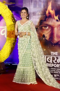 Actors Vikrant Massey, Raashi Khanna, and Riddhi Dogra promote their film The Sabarmati Report