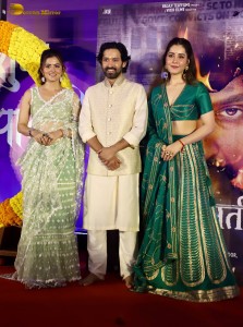 Actors Vikrant Massey, Raashi Khanna, and Riddhi Dogra promote their film The Sabarmati Report