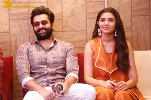 Telugu Film The Warriorr success meet attended by Krithi Shetty, Aadhi Pinisetty and Ram Pothineni