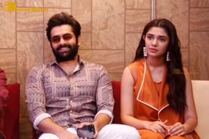 Telugu Film The Warriorr success meet attended by Krithi Shetty, Aadhi Pinisetty and Ram Pothineni