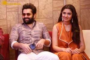 Telugu Film The Warriorr success meet attended by Krithi Shetty, Aadhi Pinisetty and Ram Pothineni