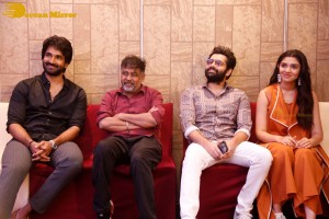 Telugu Film The Warriorr success meet attended by Krithi Shetty, Aadhi Pinisetty and Ram Pothineni