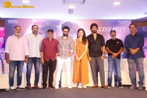 Telugu Film The Warriorr success meet attended by Krithi Shetty, Aadhi Pinisetty and Ram Pothineni