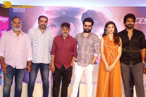 Telugu Film The Warriorr success meet attended by Krithi Shetty, Aadhi Pinisetty and Ram Pothineni
