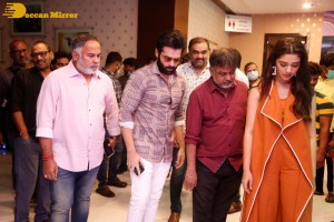 Telugu Film The Warriorr success meet attended by Krithi Shetty, Aadhi Pinisetty and Ram Pothineni