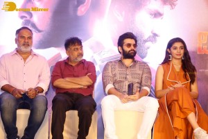 Telugu Film The Warriorr success meet attended by Krithi Shetty, Aadhi Pinisetty and Ram Pothineni