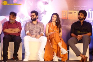 Telugu Film The Warriorr success meet attended by Krithi Shetty, Aadhi Pinisetty and Ram Pothineni