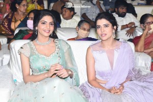 Thellavarithe Guruvaram movie Pre Release Event attended by cast Misha Narang and Chitra Shukla and special guest Junior NTR