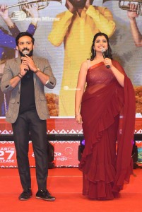 Thellavarithe Guruvaram movie Pre Release Event attended by cast Misha Narang and Chitra Shukla and special guest Junior NTR