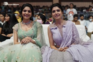 Thellavarithe Guruvaram movie Pre Release Event attended by cast Misha Narang and Chitra Shukla and special guest Junior NTR