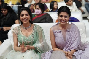 Thellavarithe Guruvaram movie Pre Release Event attended by cast Misha Narang and Chitra Shukla and special guest Junior NTR