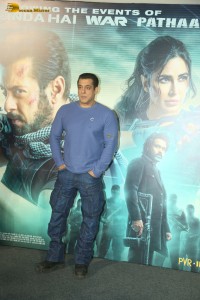 Actors Salman Khan and Katrina Kaif promote Tiger 3 at an event in Mumbai on November 17, 2023