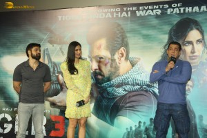 Actors Salman Khan and Katrina Kaif promote Tiger 3 at an event in Mumbai on November 17, 2023