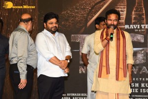 Tiger Nageswara Rao movie launch attended by Ravi Teja, Nupur Sanon, Chiranjeevi, and Minister Kishan Reddy