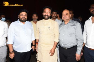 Tiger Nageswara Rao movie launch attended by Ravi Teja, Nupur Sanon, Chiranjeevi, and Minister Kishan Reddy