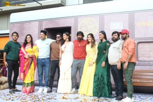 Tiger Nageswara Rao Trailer Launch attended by Ravi Teja, Nupur Sanon, Gayatri Bhardwaj, and Renu Desai
