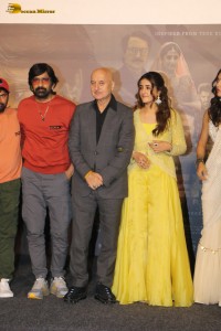 Tiger Nageswara Rao Trailer Launch attended by Ravi Teja, Nupur Sanon, Gayatri Bhardwaj, and Renu Desai