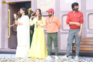 Tiger Nageswara Rao Trailer Launch attended by Ravi Teja, Nupur Sanon, Gayatri Bhardwaj, and Renu Desai