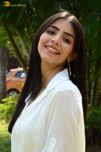 Tollywood actress tina shilparaj in a white top and colorful skirt