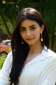 Tollywood actress tina shilparaj in a white top and colorful skirt