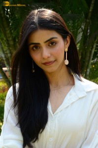 Tollywood actress tina shilparaj in a white top and colorful skirt