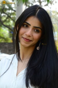 Tollywood actress tina shilparaj in a white top and colorful skirt