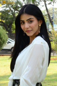 Tollywood actress tina shilparaj in a white top and colorful skirt