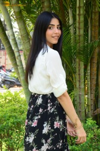 Tollywood actress tina shilparaj in a white top and colorful skirt