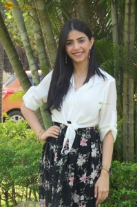 Tollywood actress tina shilparaj in a white top and colorful skirt
