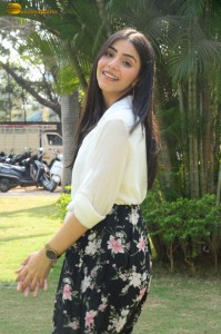 Tollywood actress tina shilparaj in a white top and colorful skirt