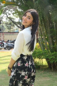 Tollywood actress tina shilparaj in a white top and colorful skirt