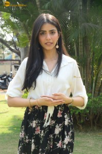 Tollywood actress tina shilparaj in a white top and colorful skirt