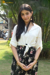 Tollywood actress tina shilparaj in a white top and colorful skirt