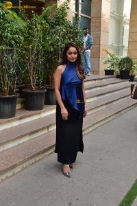 bollywood actress Tridha Choudhury beautiful in a blue dress