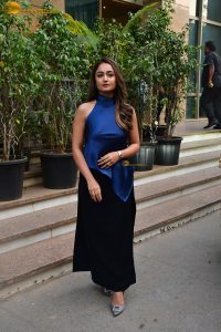 bollywood actress Tridha Choudhury beautiful in a blue dress