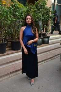 bollywood actress Tridha Choudhury beautiful in a blue dress