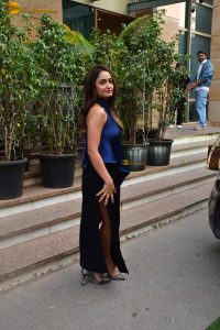 bollywood actress Tridha Choudhury beautiful in a blue dress