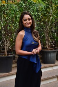 bollywood actress Tridha Choudhury beautiful in a blue dress