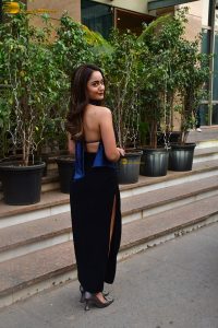 bollywood actress Tridha Choudhury beautiful in a blue dress