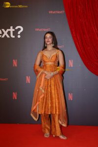 actress Tripti Dimri stunning a orange color salwar dress