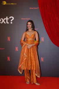 actress Tripti Dimri stunning a orange color salwar dress